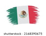 flag of mexico in brush stroke... | Shutterstock .eps vector #2168390675