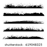 set of grunge edges borders... | Shutterstock .eps vector #619048325