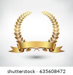 vector gold laurel wreath... | Shutterstock .eps vector #635608472