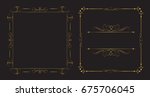 vintage golden frames.vector... | Shutterstock .eps vector #675706045