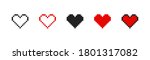pixel heart set ison in retro... | Shutterstock .eps vector #1801317082