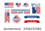 4th of july set in flat style.... | Shutterstock .eps vector #1936252582