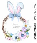 Easter Wreath  On White...
