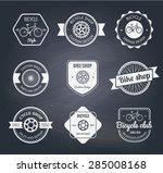 set of  bicycle shop logo... | Shutterstock .eps vector #285008168