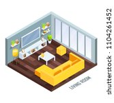  isometric living room 3d... | Shutterstock .eps vector #1104261452