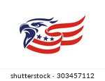 eagle head american flag | Shutterstock .eps vector #303457112