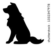 silhouette of border collie... | Shutterstock .eps vector #1332347978
