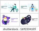 collection of stay home work... | Shutterstock .eps vector #1692334105