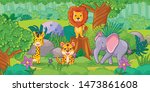 cute cartoon animals in the... | Shutterstock .eps vector #1473861608