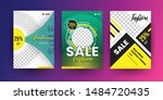 abstract flyer templates design ... | Shutterstock .eps vector #1484720435