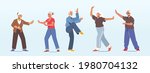 set of senior characters make... | Shutterstock .eps vector #1980704132