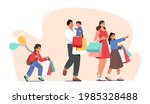 happy family shopping. father ... | Shutterstock .eps vector #1985328488