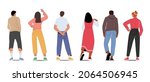 set of people stand in row back ... | Shutterstock .eps vector #2064506945