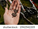 bicycle brake pads in the hand