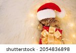 A Kitten In A Santa Hat Is...