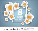 happy mother's day.floral... | Shutterstock .eps vector #795407875