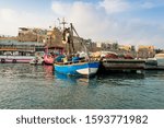 Port Of Akko  Acre  With Boats  ...