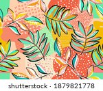 tropical pattern design with... | Shutterstock .eps vector #1879821778