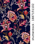 asian style floral pattern... | Shutterstock .eps vector #1887151102