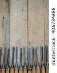 Top View Of Chisel Tools Set On ...