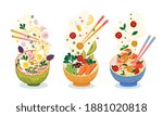 food meal set. hot dishes with... | Shutterstock .eps vector #1881020818