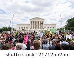 Small photo of Washington, DC- June 24th, 2022: Pro-choice protesters gathered outside the Supreme Court to protest the overturning of Roe Vs. Wade.