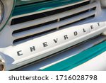 Vintage Chevrolet Front Grill on White.