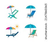 Umbrella Table Sea Logo Vector...