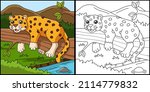 jaguar coloring page vector...