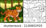 tiger coloring page colored... | Shutterstock .eps vector #2130852935