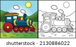 Steam Locomotive Coloring Page...