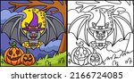 vampire bat halloween colored... | Shutterstock .eps vector #2166724085