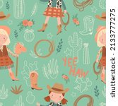 seamless pattern with cute... | Shutterstock .eps vector #2133777275