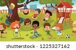 group of kids playing game on a ... | Shutterstock .eps vector #1225327162