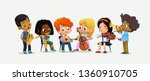 children orchestra play various ... | Shutterstock .eps vector #1360910705