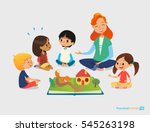 female teacher tells fairy... | Shutterstock .eps vector #545263198