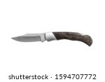 Small photo of Pocket knife isolated on white background, including clipping path