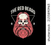 Skull Red Beard Mascot Logo...