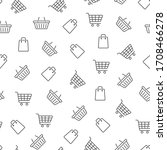 shopping seamless pattern. line ... | Shutterstock .eps vector #1708466278