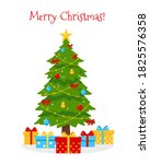 decorated christmas tree with... | Shutterstock .eps vector #1825576358