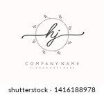 initials letter hj handwriting... | Shutterstock .eps vector #1416188978