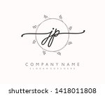 initials letter jp handwriting... | Shutterstock .eps vector #1418011808