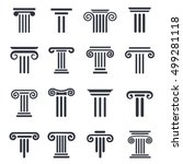 Ancient Columns Vector Icon Set....