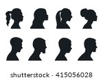 head  profile  woman  man ... | Shutterstock .eps vector #415056028
