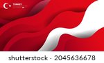 waving red and white abstract... | Shutterstock .eps vector #2045636678