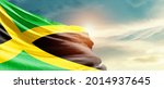 Jamaica National Flag Waving In ...