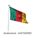 Small photo of National Flag of Cameroon. Cameroon flag isolated on white background with clipping path.