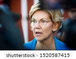 Small photo of Hollis, NH - September 27, 2019: Democratic 2020 U.S. presidential candidate and Massachusetts Senator Elizabeth Warren campaigns at Lawrence Barn in Hollis, New Hampshire.