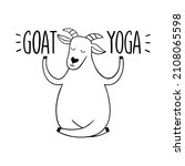 Goat Yoga Outline Illustration. ...