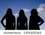 female silhouette in the sky  | Shutterstock . vector #1354105265